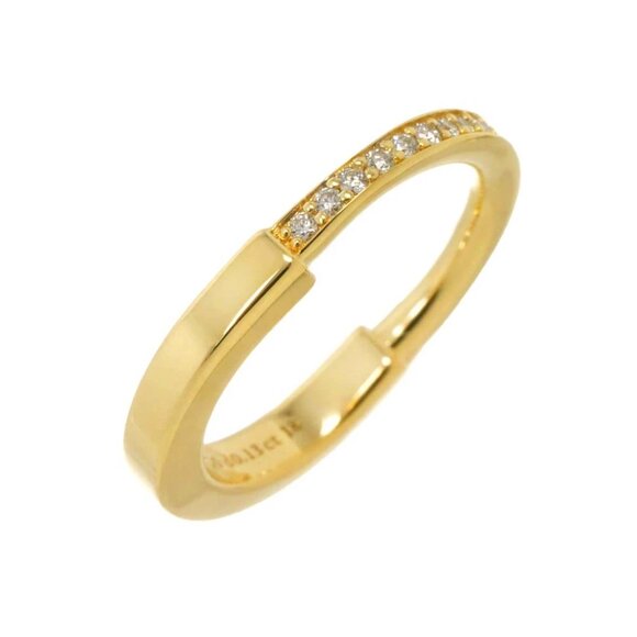 TIFFANY CO Lock Diamond 0.13ct Ring 18K YG 750 Size4-4.5(US) 90288316 - Picture 1 of 8